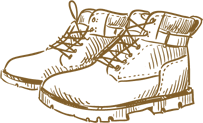 line drawing of hiking boots