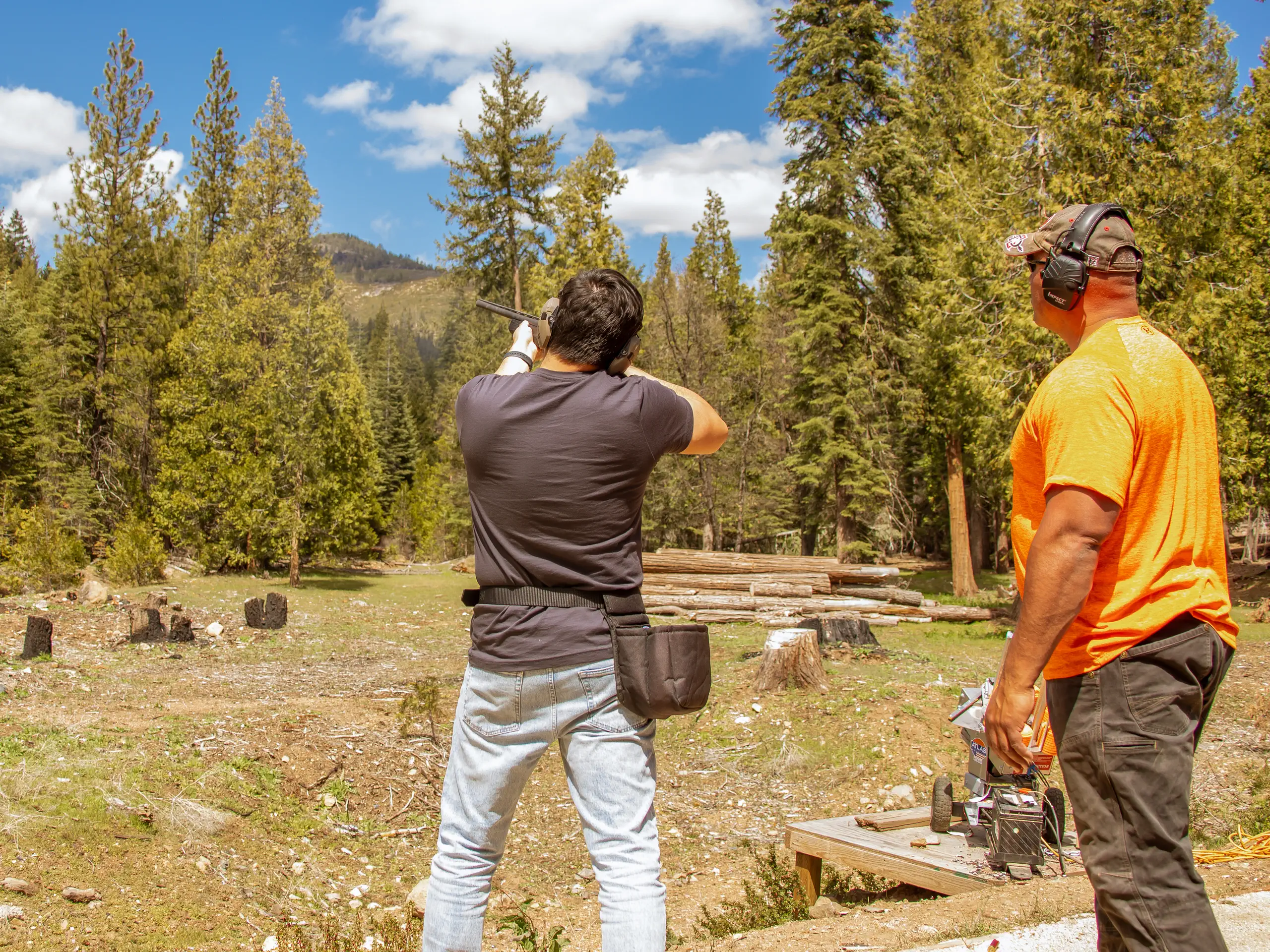 skeet-shooting-1 Guests enjoying skeet shooting during an outdoor activity at Greenhorn Ranch